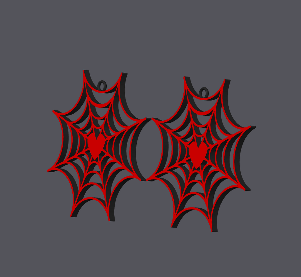 Spider Web with Heart Earrings