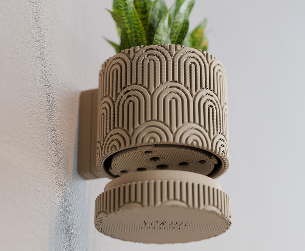 Arc Textured Wall Planter - Art Deco