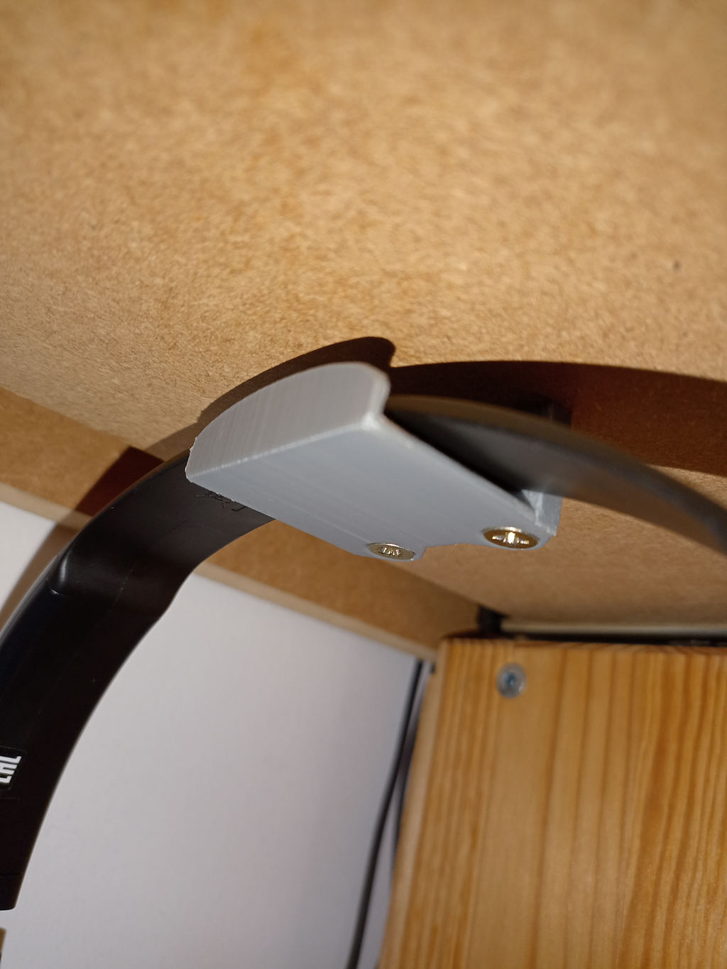 Under desk headset hook