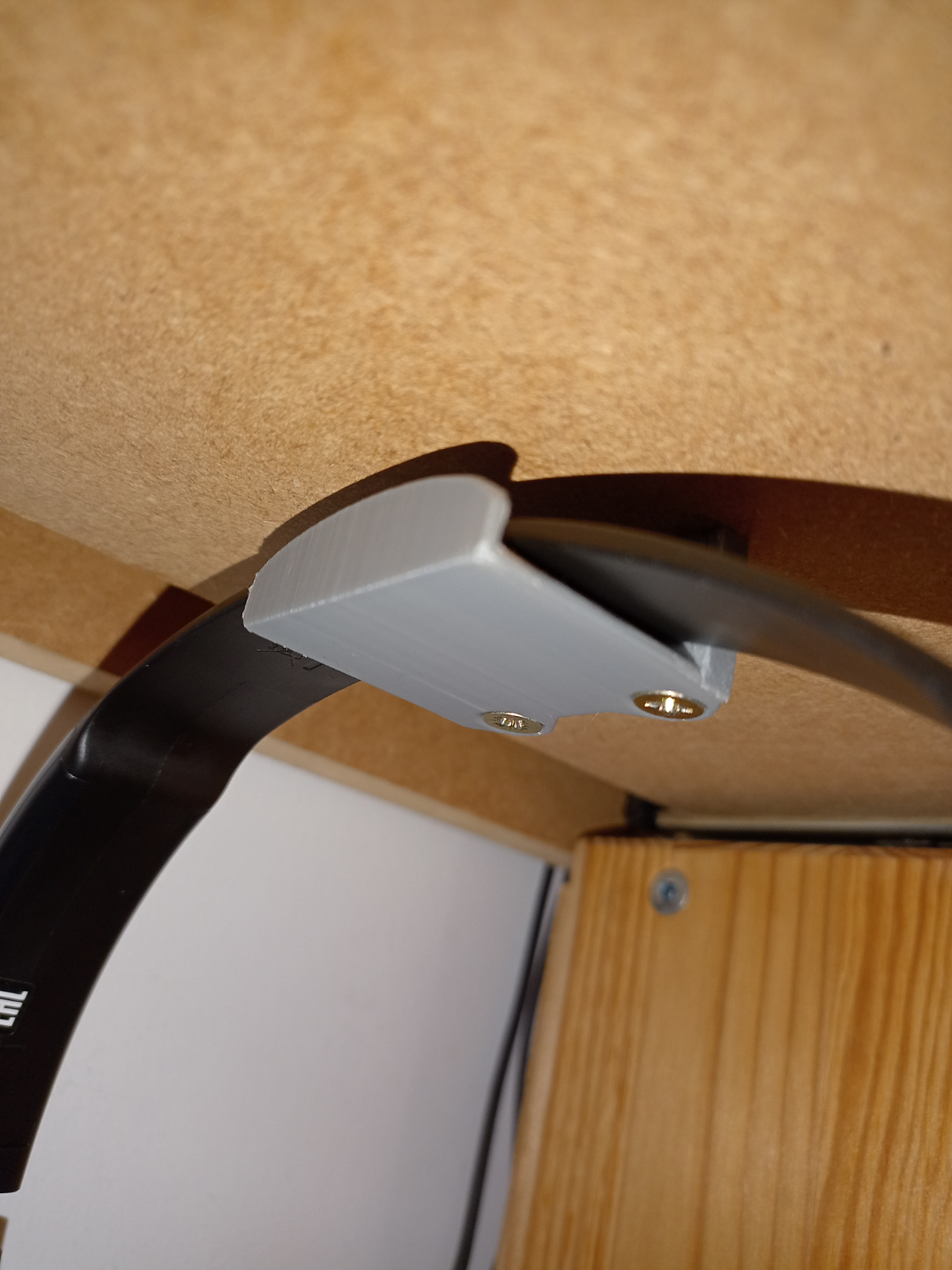 Under desk headset hook