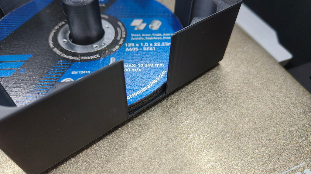 Gridfinity angle grinder disk holder - 125mm
