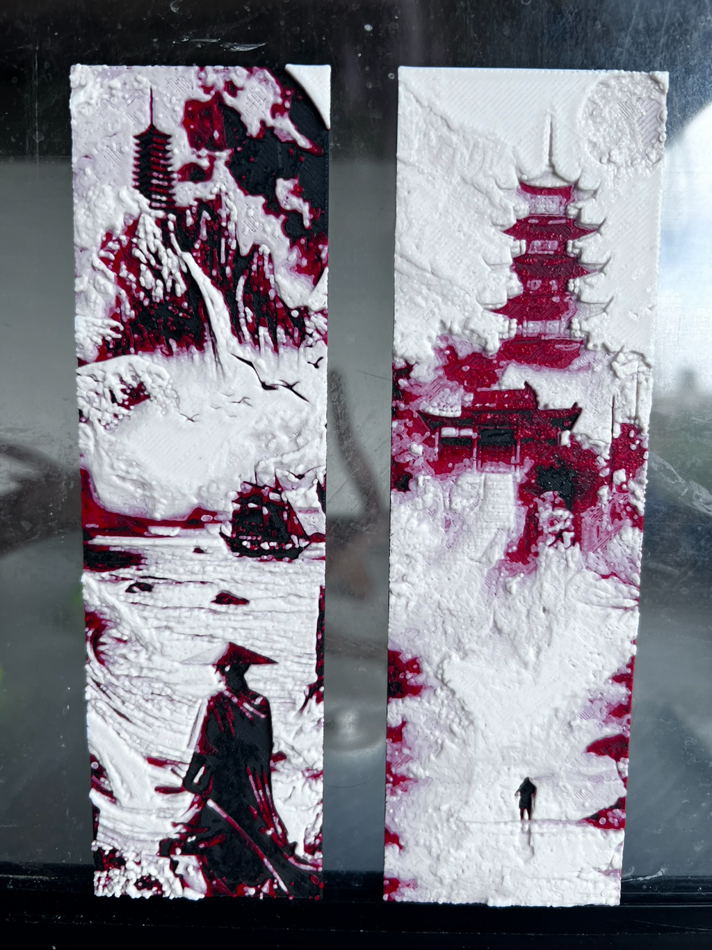 New Set 2 Bookmarks of Japanese landscape hueforge