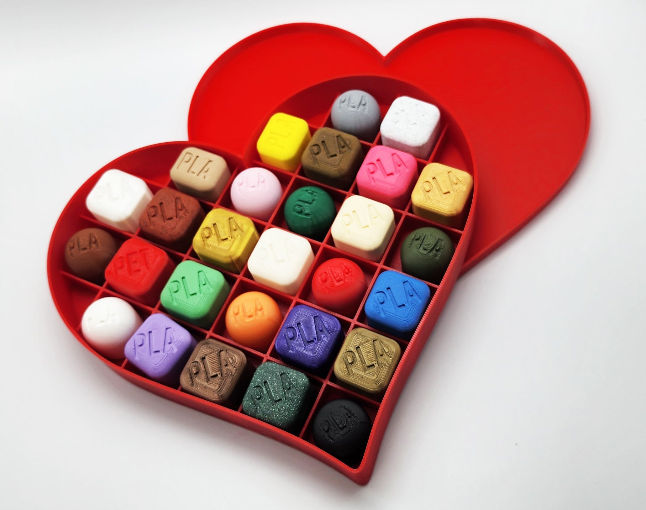 Filament Swatch Heart Candy Box