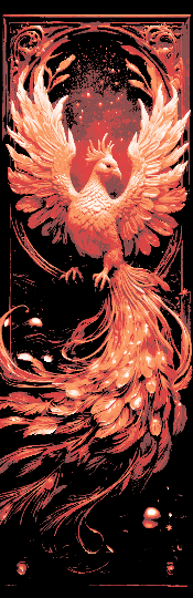 The Phoenix rising from its Death - Flaming Bird - Set of 3 Bookmarks