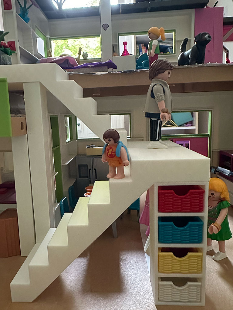 Stairs with wardrobe for Villa Dollhouse
