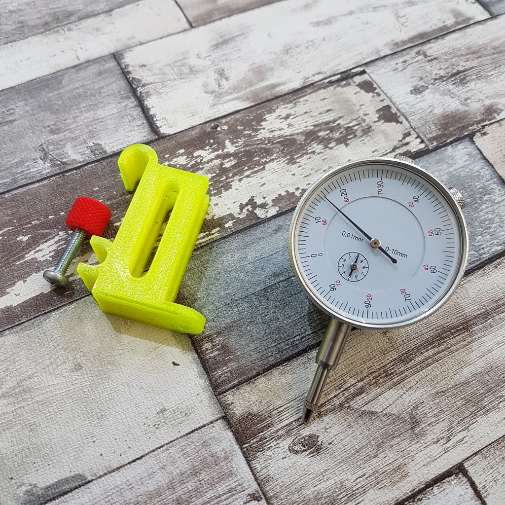 dial gauge mount for bed leveling