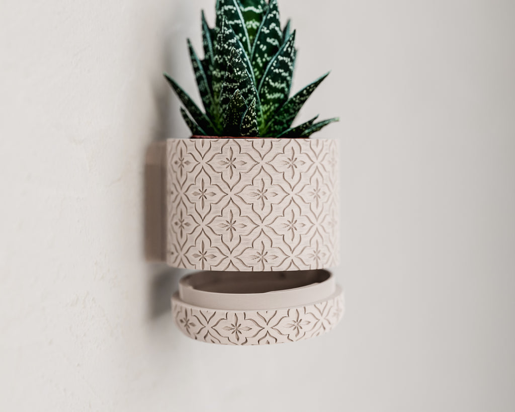 Wall Mounted Plant Pot with Removable Drip Tray