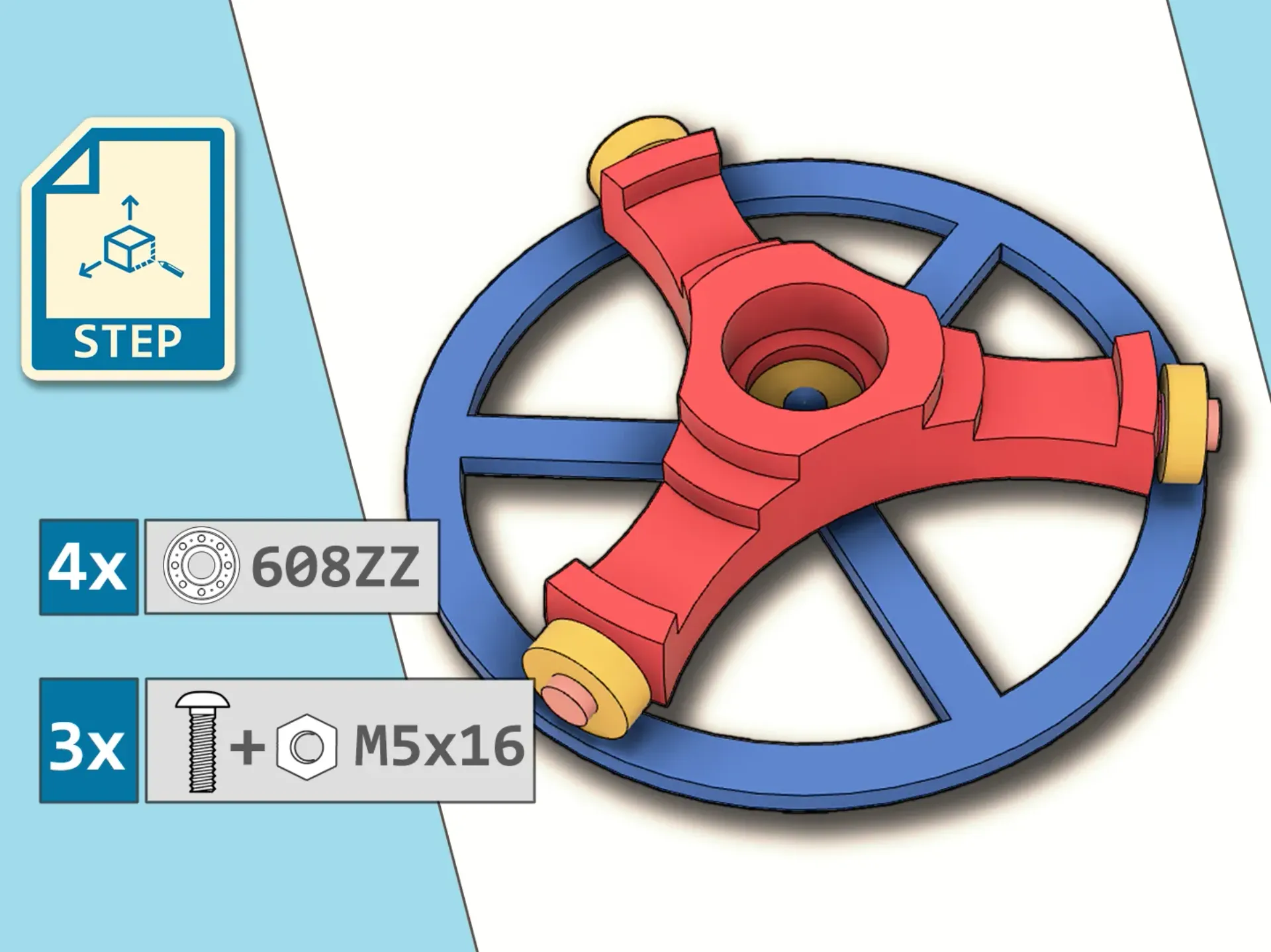 Horizontal Filament/Spool Holder for M5 screws