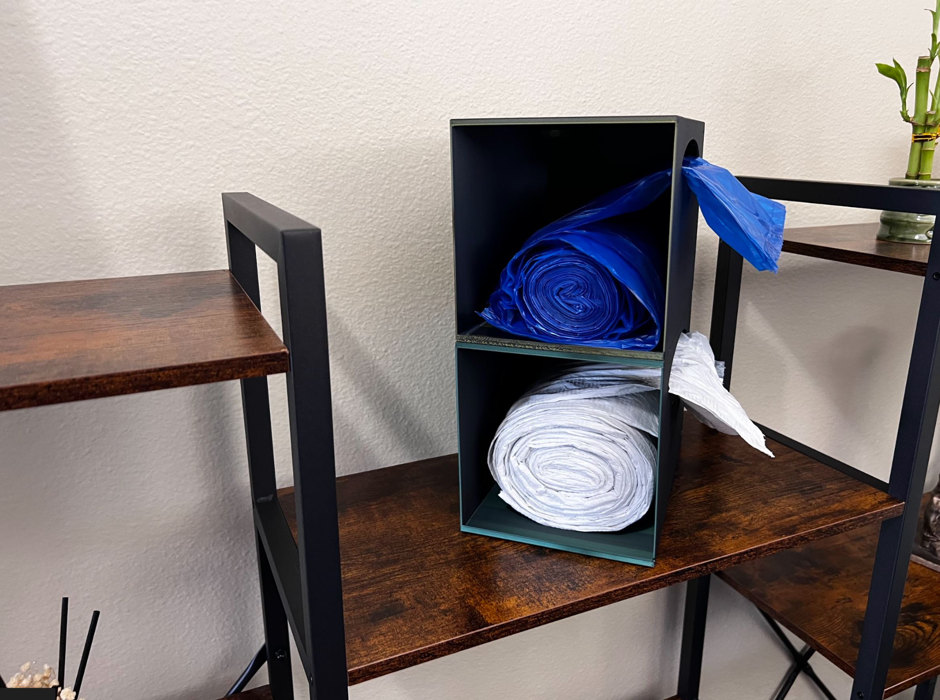 Stackable Trash Bag Roll Holder / Dispenser