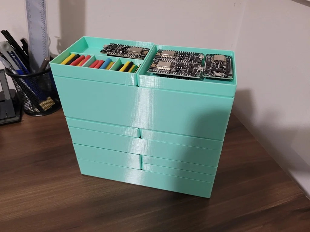Stackable, module tray, bin, organizer