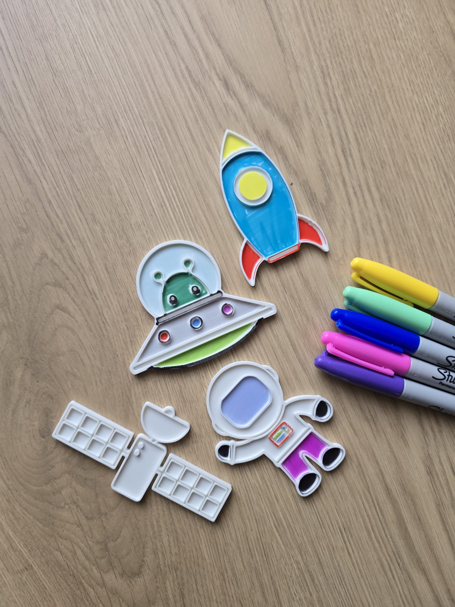 Cute Space Coloring Color Marker Acrylic Set Alien