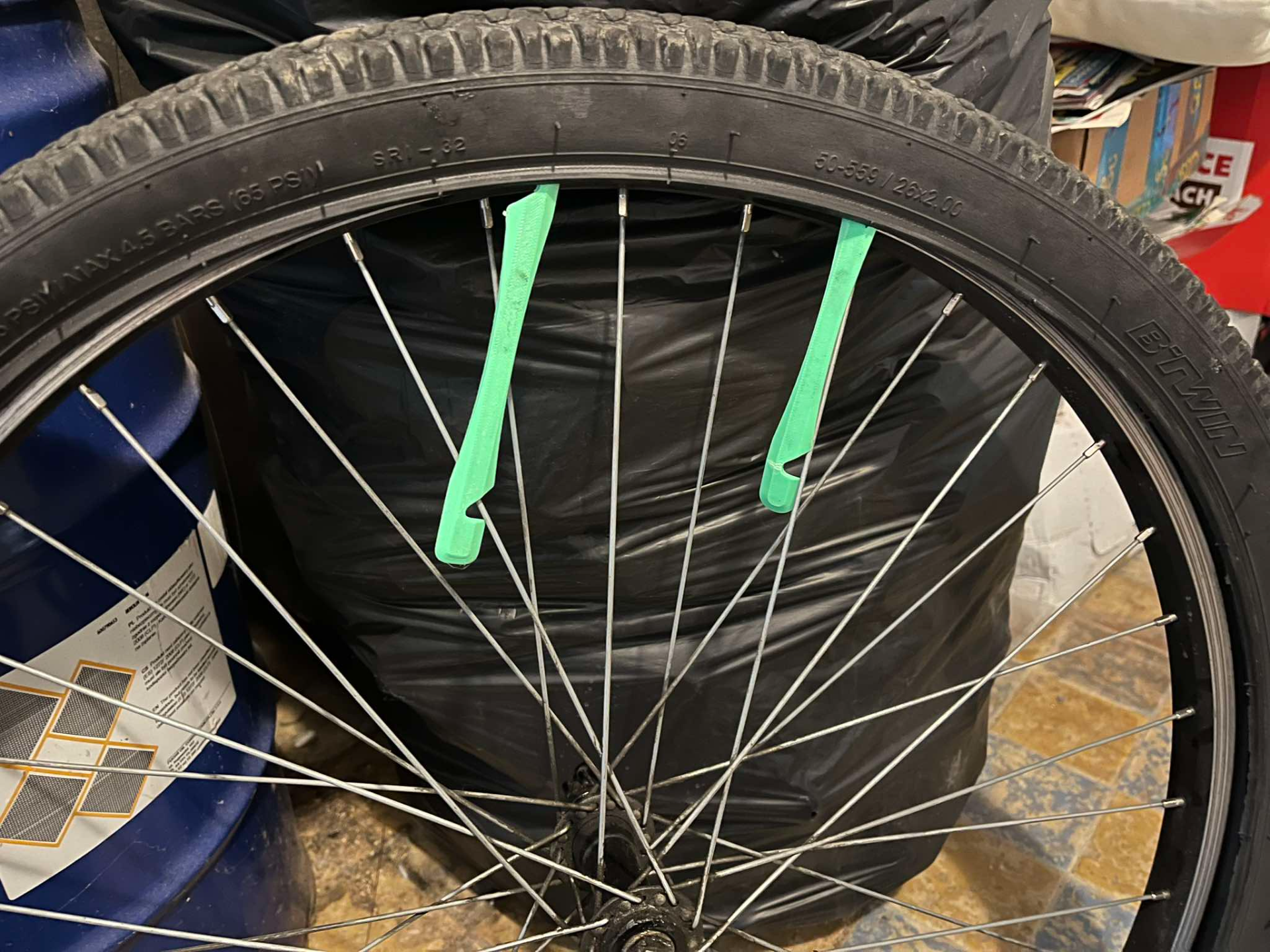Repairing a flat tire on a bicycle