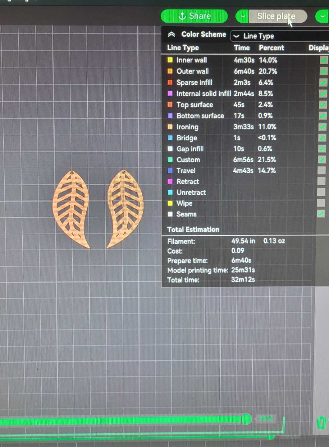 Leafy casual earring design