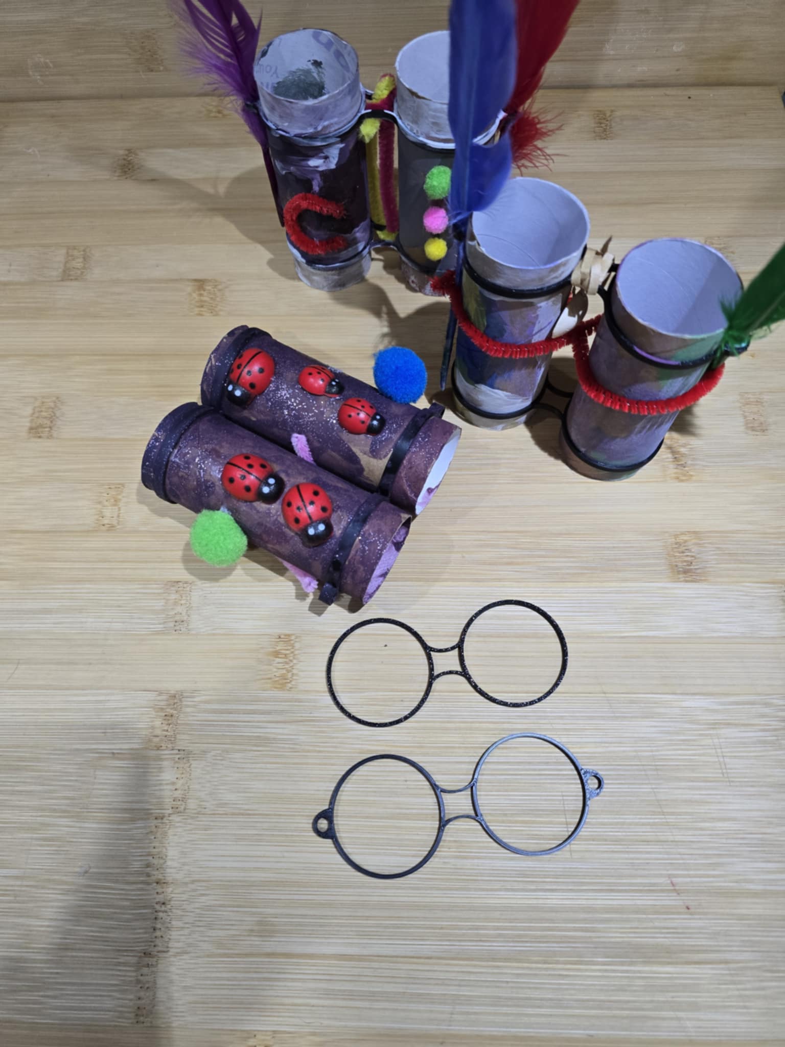 Toilet paper binoculars.