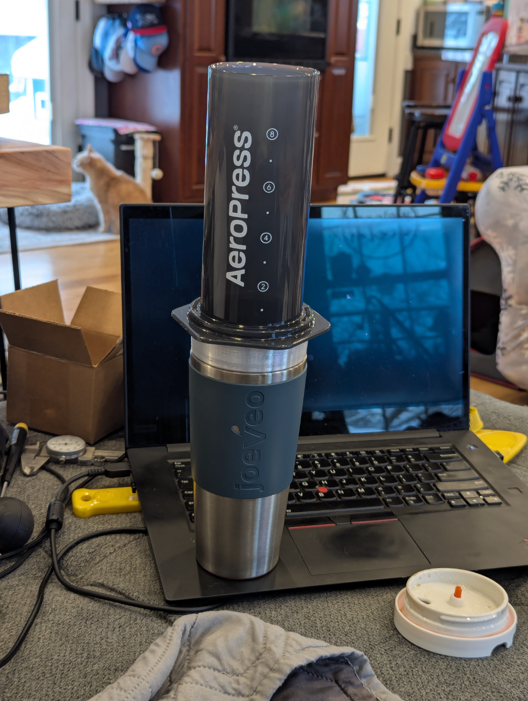 AeroPress XL coffee maker coupler for joeveo mug