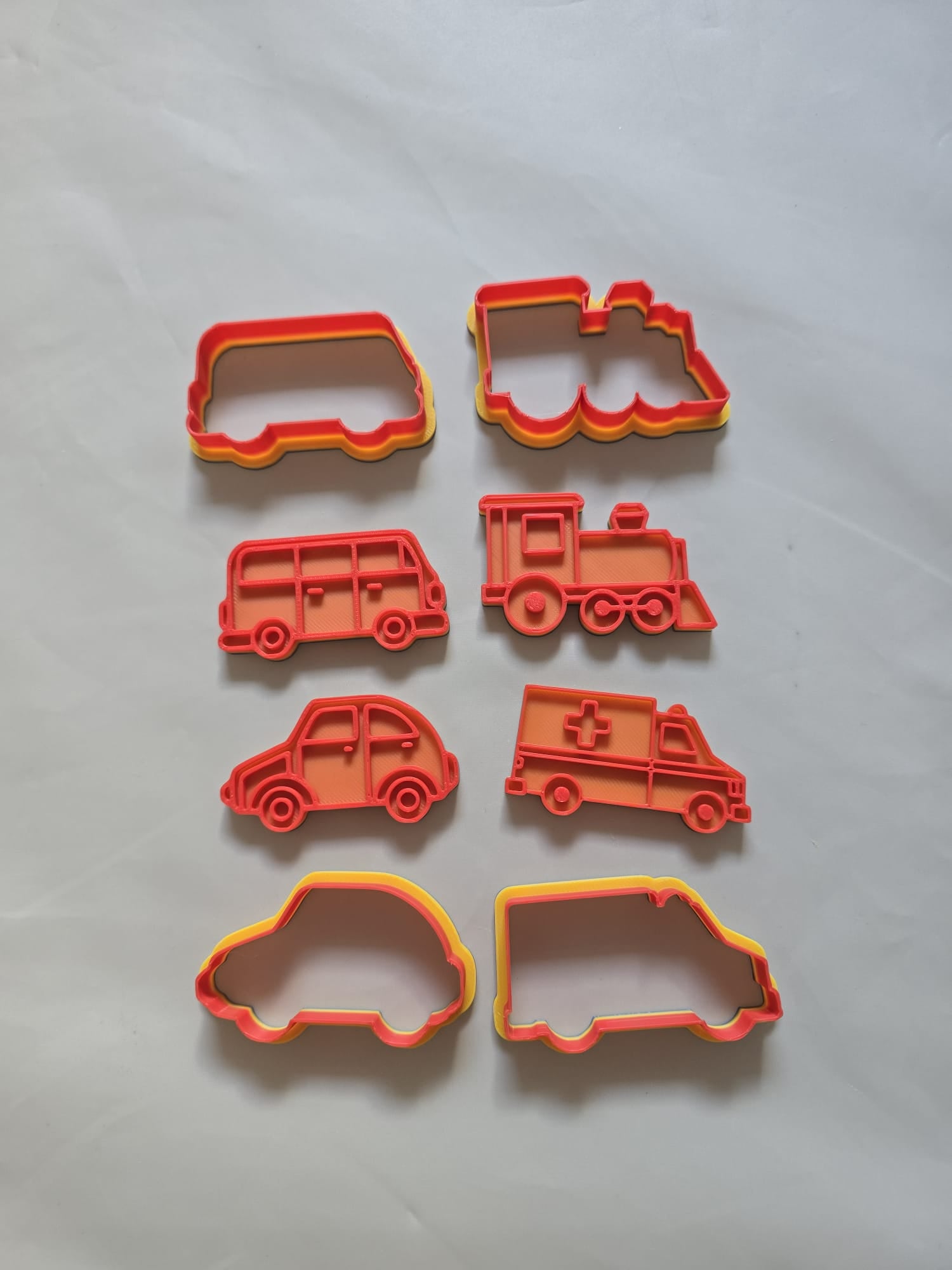 Car Vehicle Cookie Cutter Clay Playdoh Stamp Set