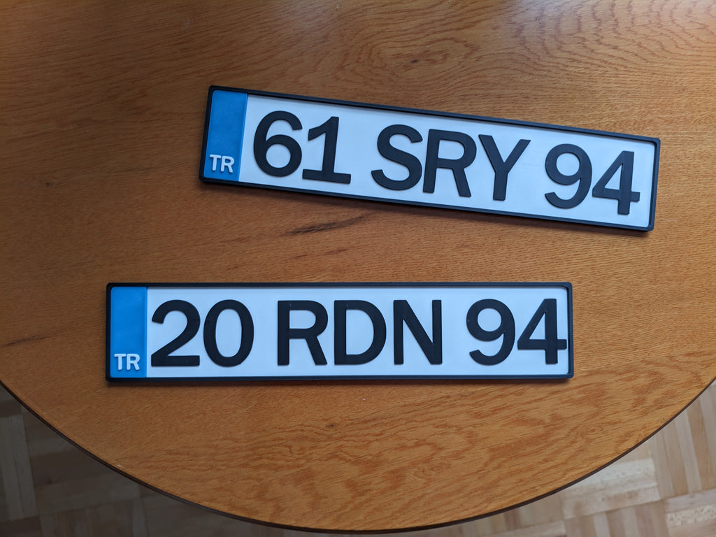 Customizable Turkish License Plate with Flag