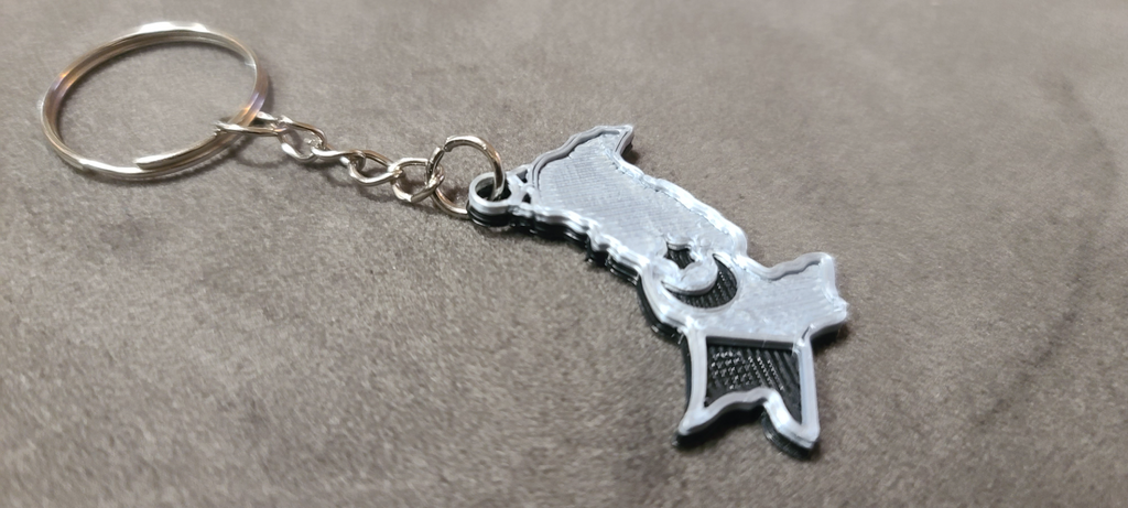 Pakistan Keychain Dual Color NO AMS Required