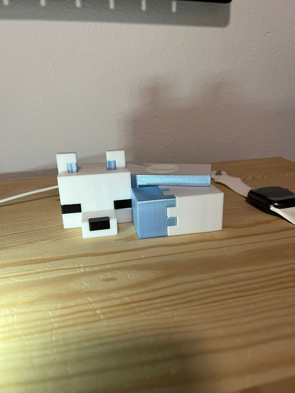 Sleeping Arctic Fox Apple Watch Stand - Minecraft