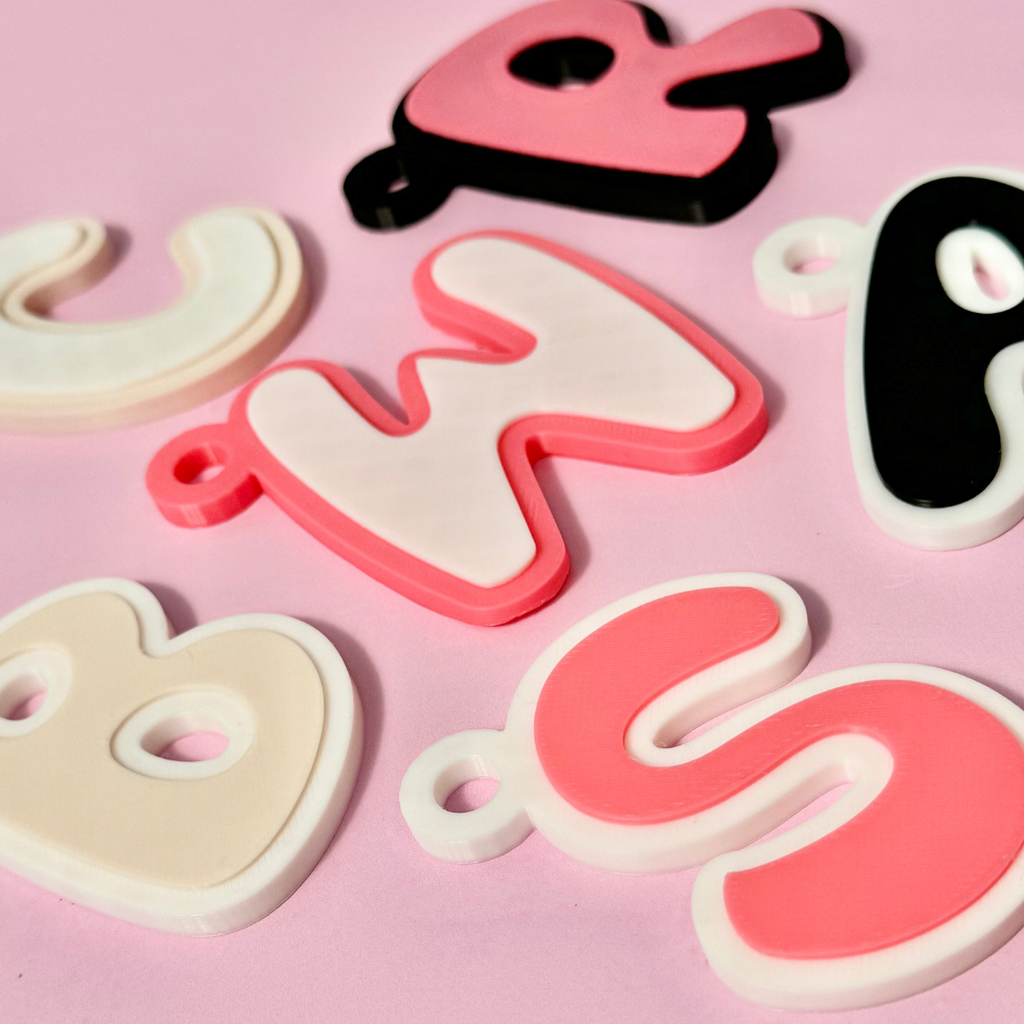 Retro Letter Keyrings | Keychain Double Layer