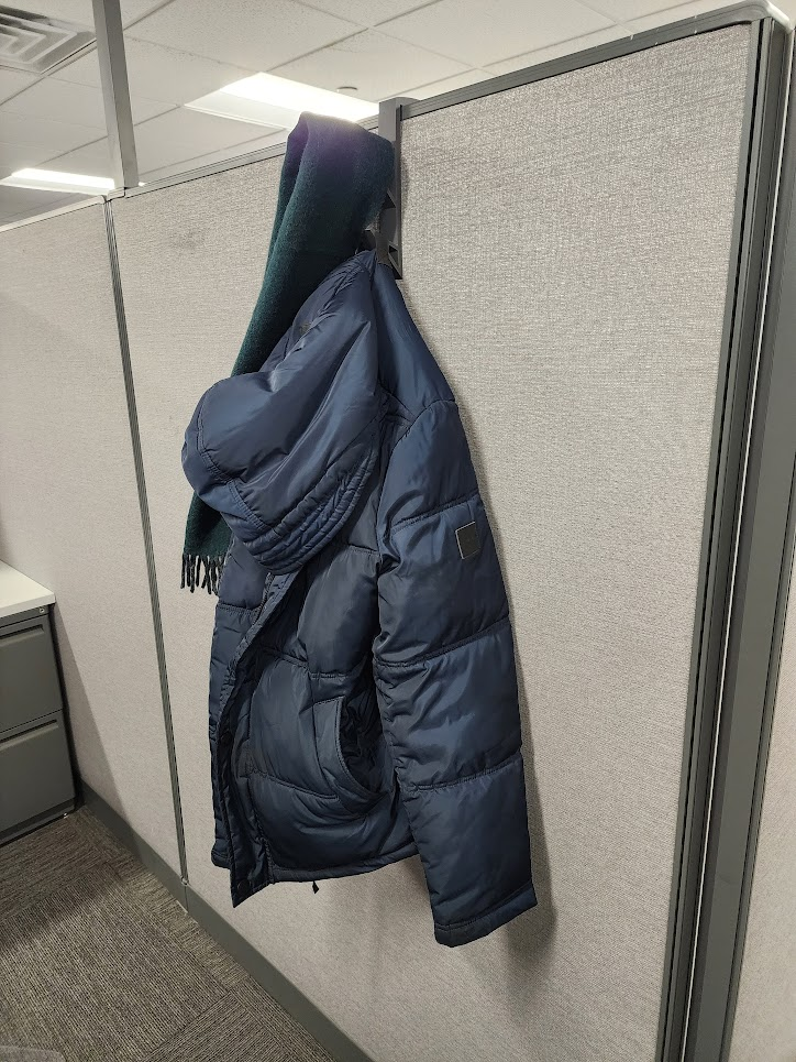 Cubicle Double Hook Coat hanger