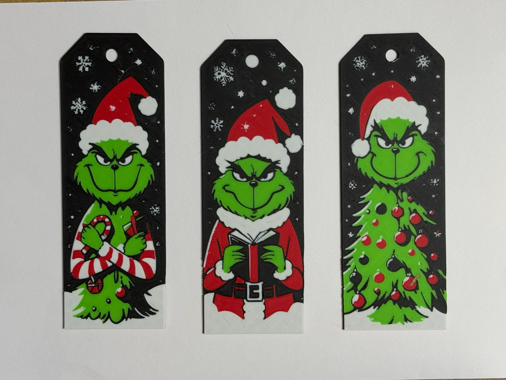 Set of 3 Grinch bookmarks