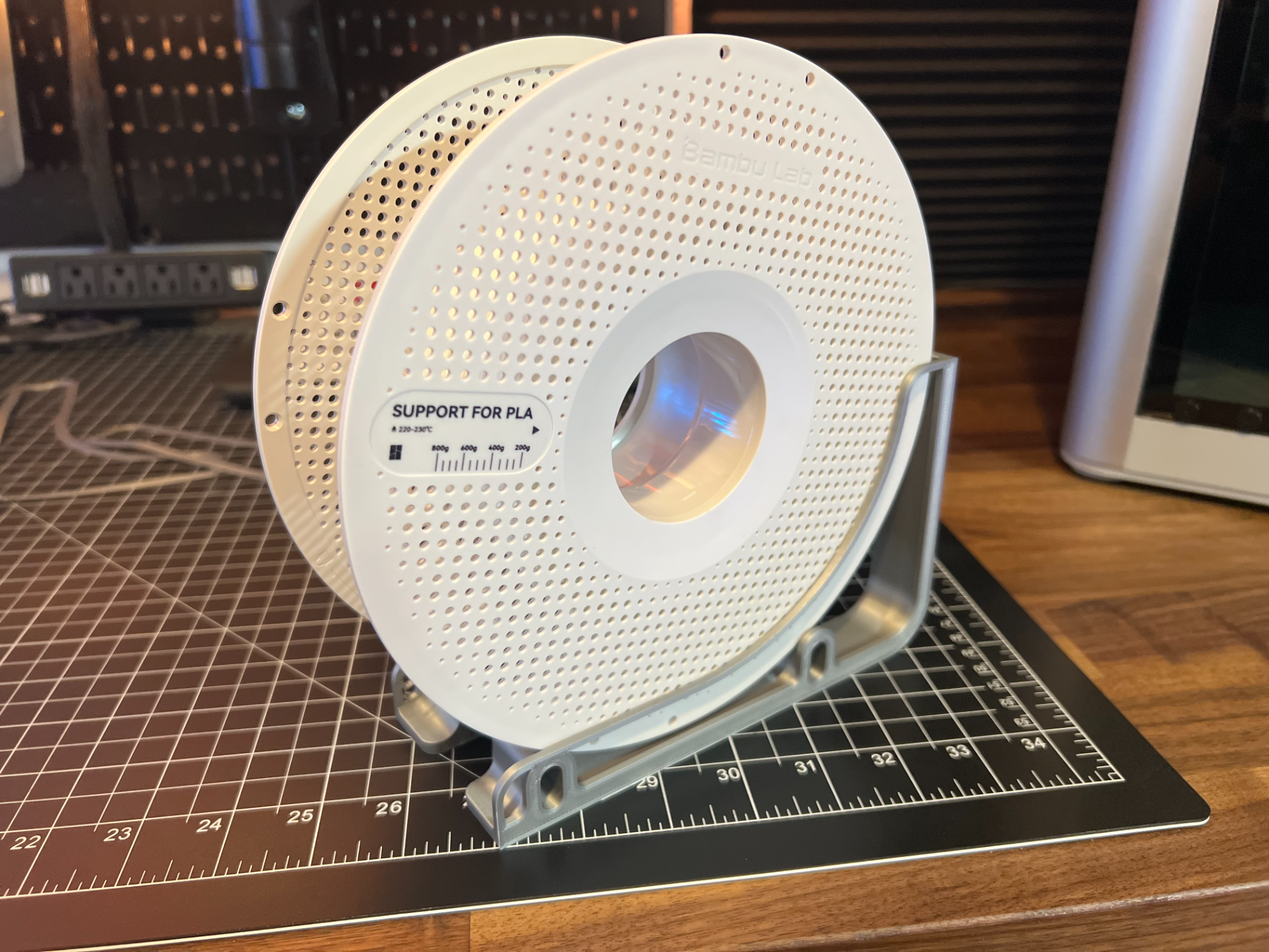 Filament Spool Holder for Wall Control Pegboard