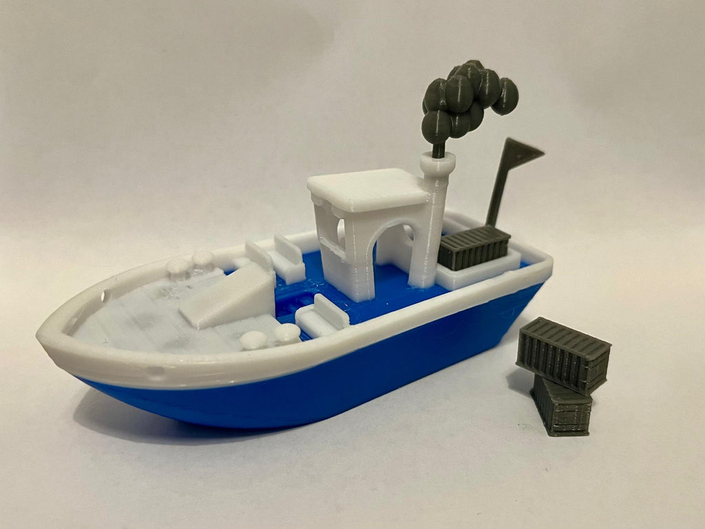 Stable floating Benchy w. Cargo Smoke & Flag (AMS)