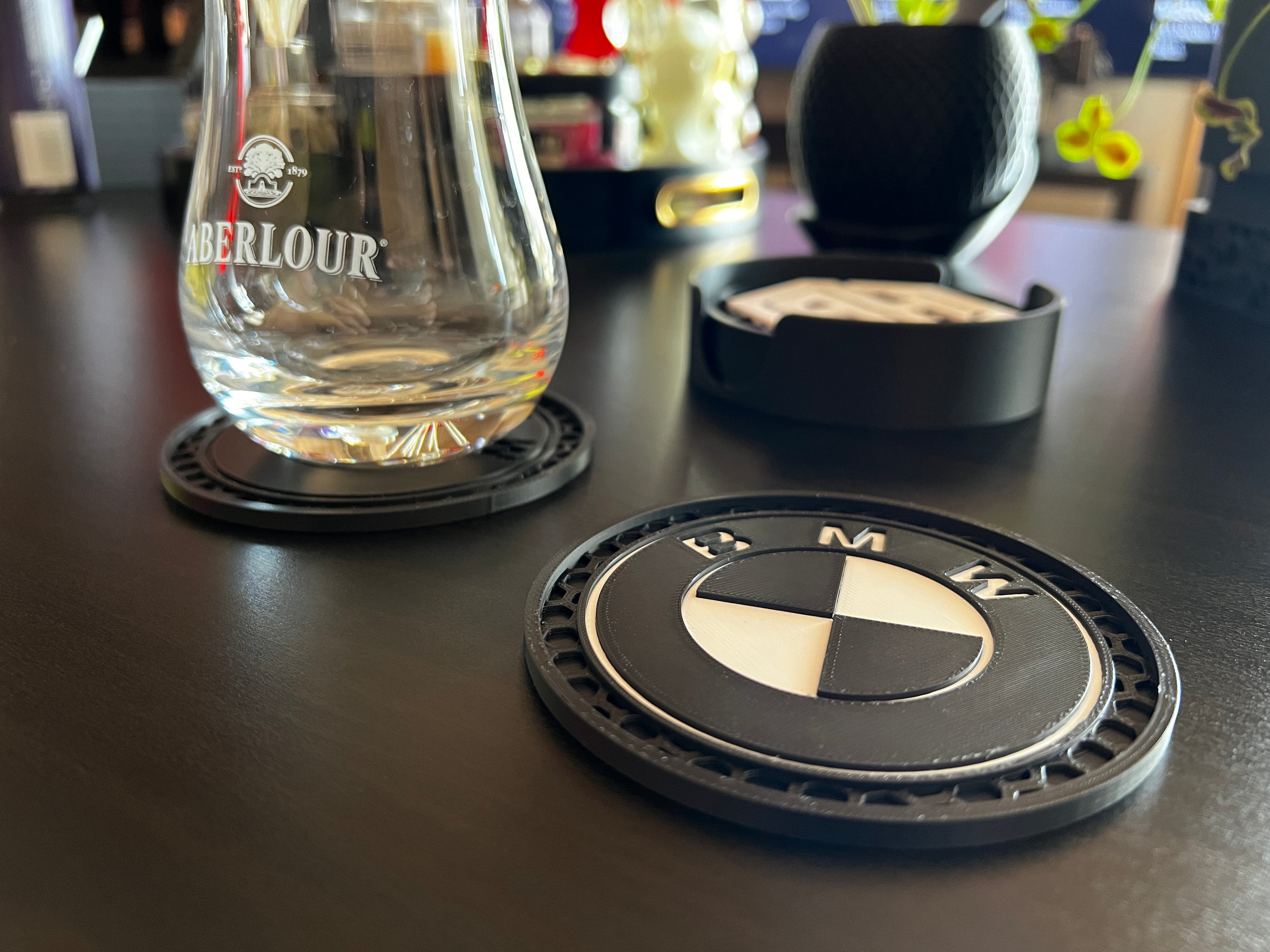 BMW Themed Coaster & Holder set