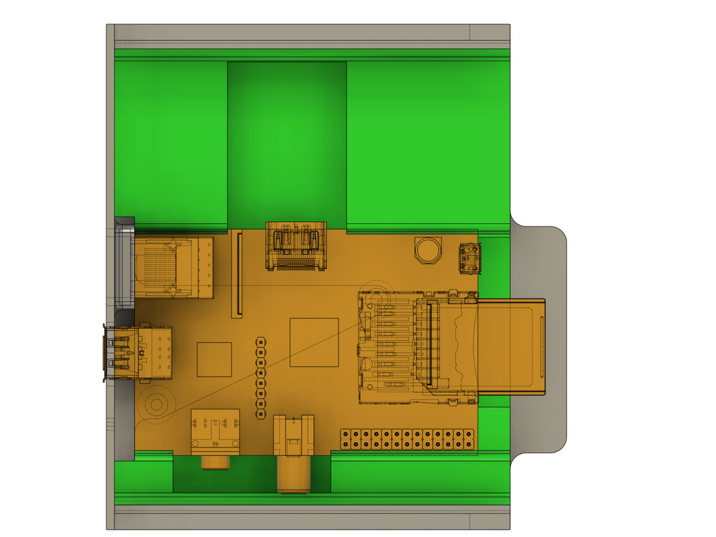 Raspberry Pi 3b Rev 1 Insert for RackMod 1U Slide