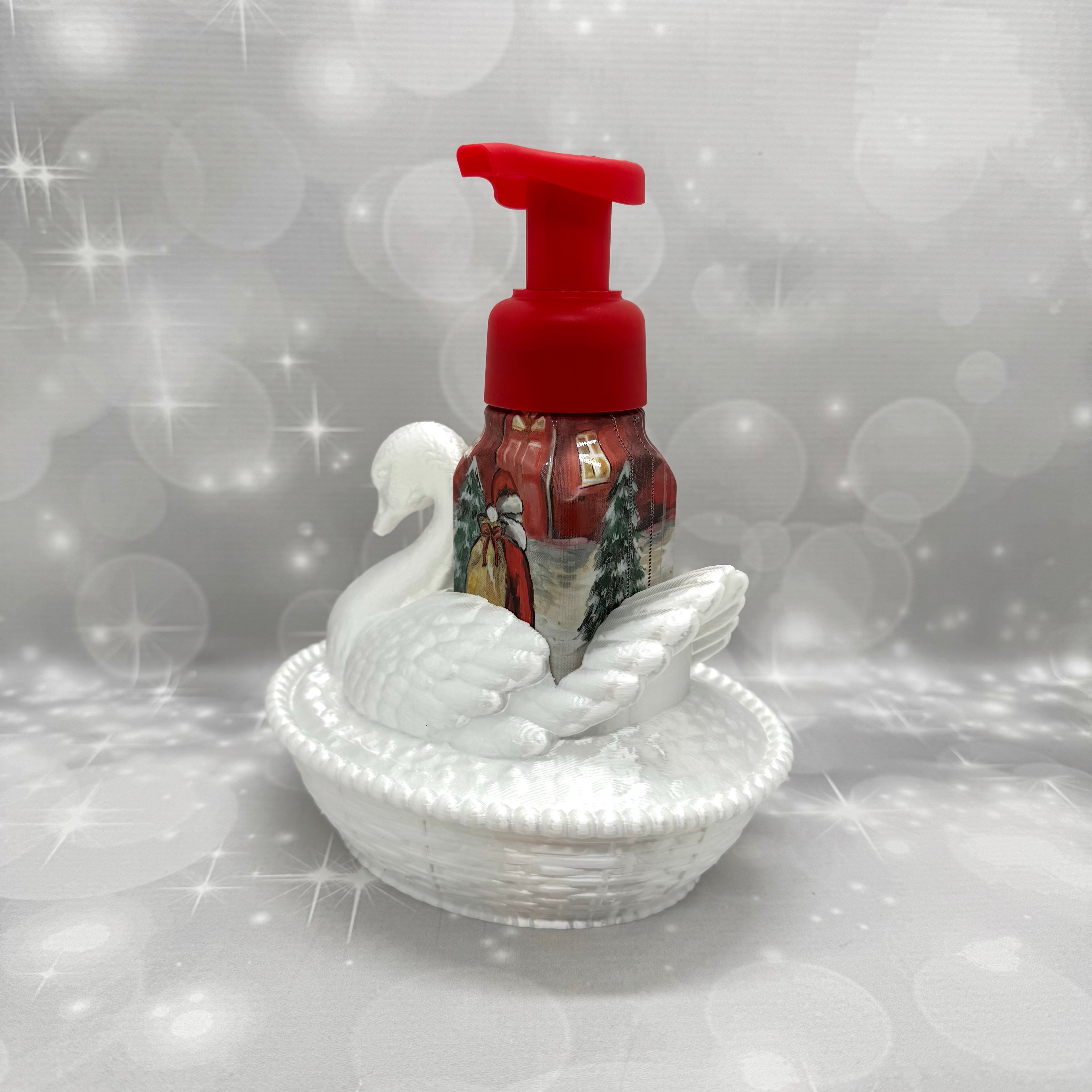 Vintage Milk-glass Swan BBW Soap Bottle Holder