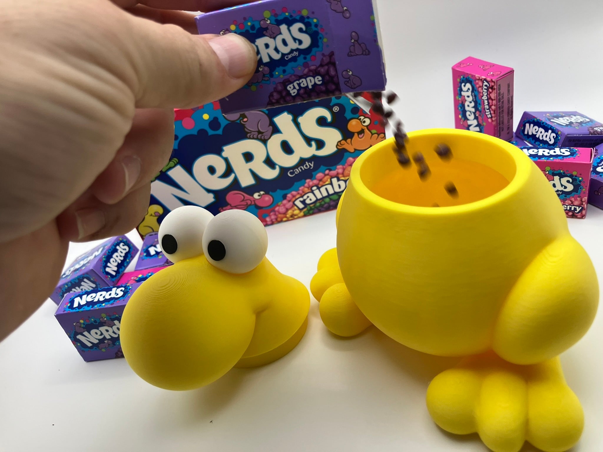 Nerds-shaped container for Nerds