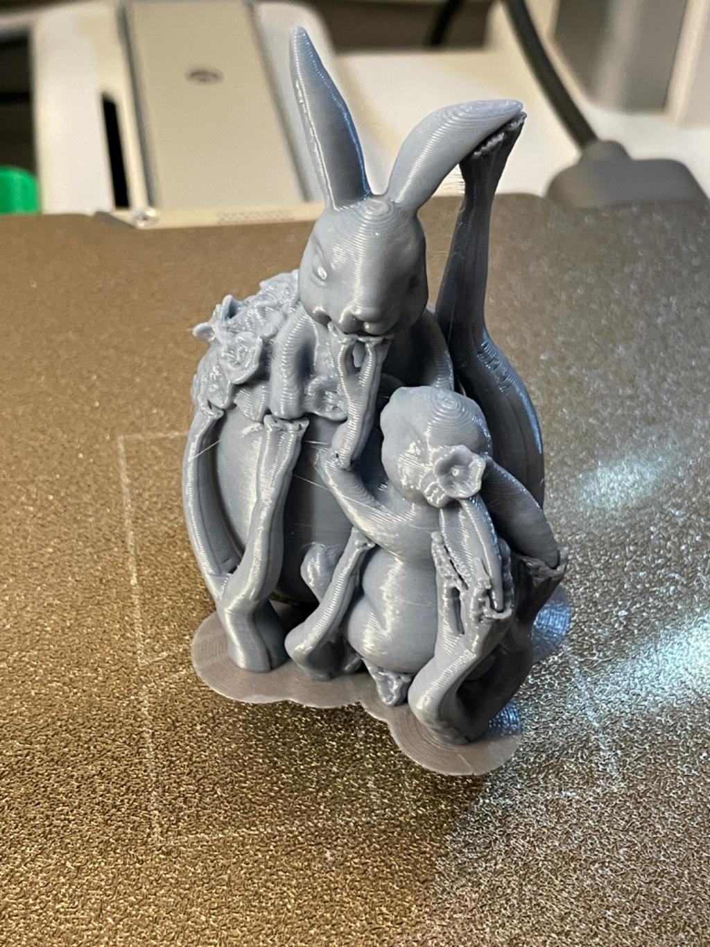 Cute easter bunny in easter Egg