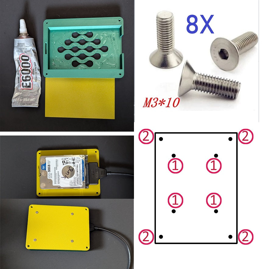 External HDD SSD SATA Hard Drive Disk Case Housing
