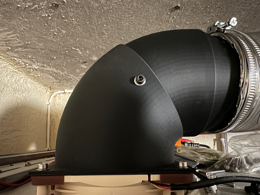 120mm Fan To 100mm Pipe 90 Degree Adaptor