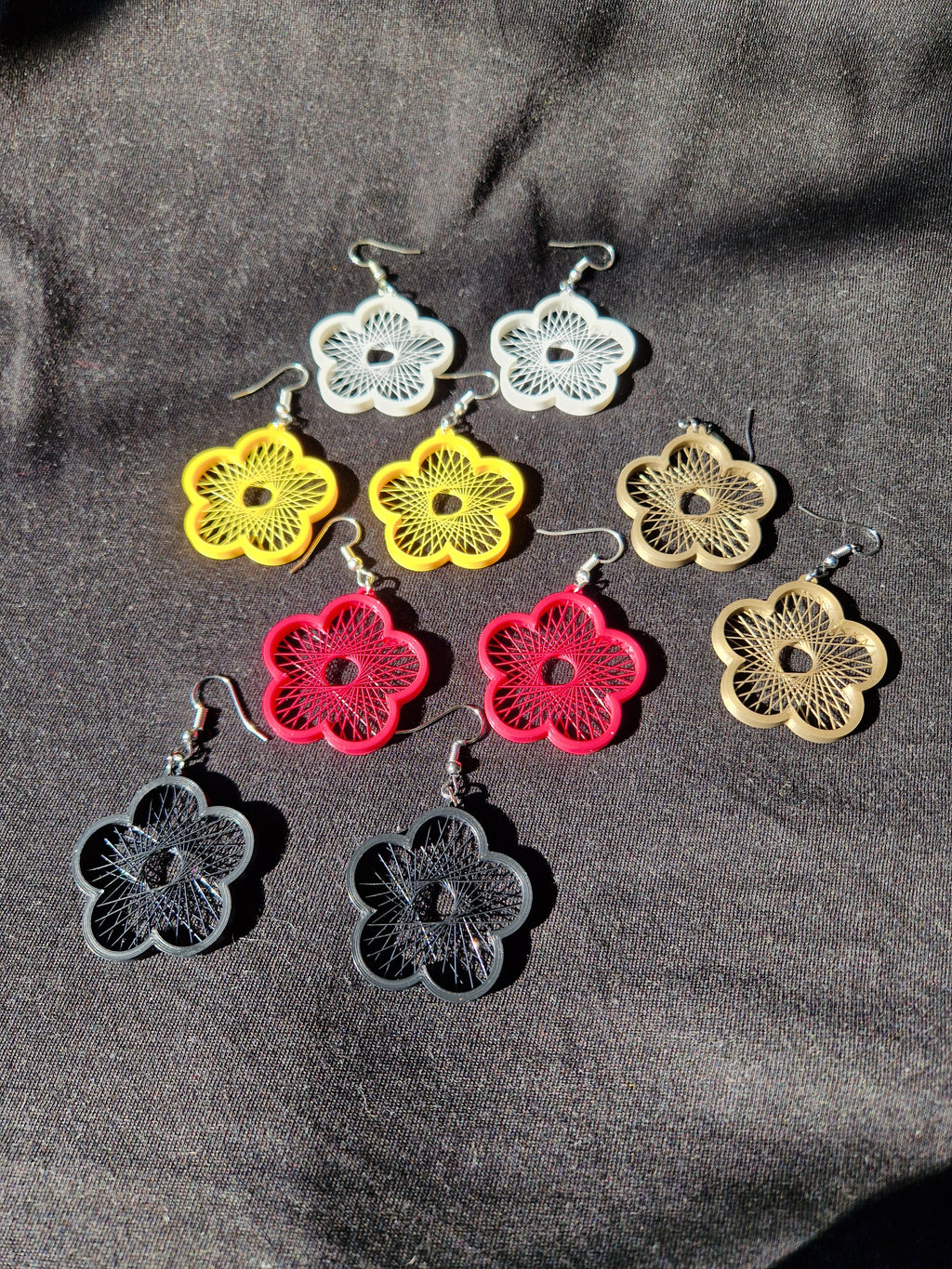 Spring flower string earrings in 3 sizes