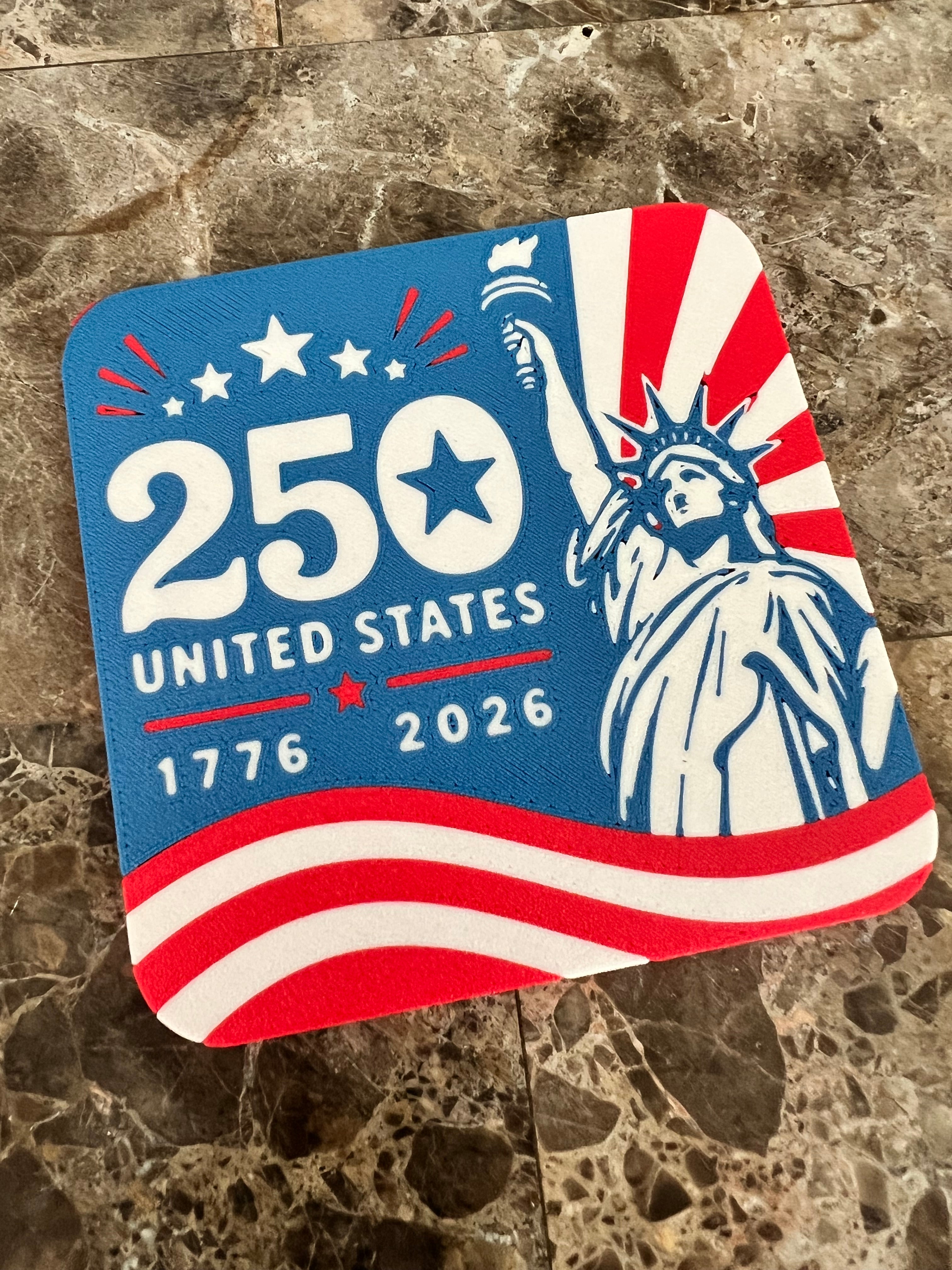 USA 250 Patriotic Coasters with tray
