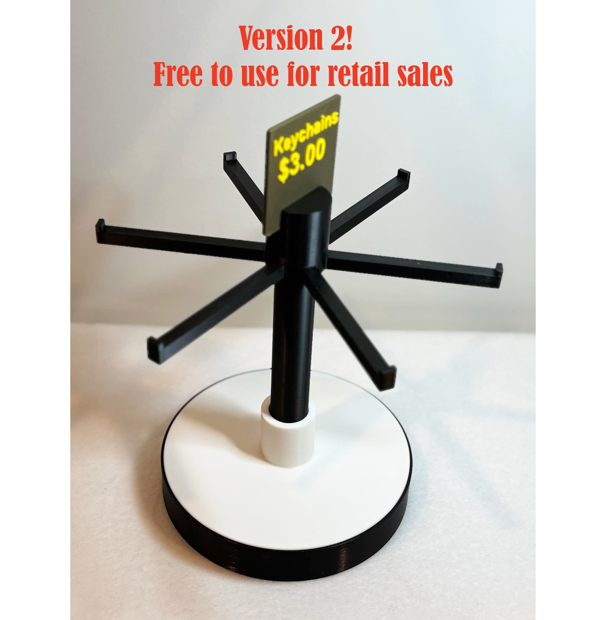 Spinning keychain display stand customizable V2!