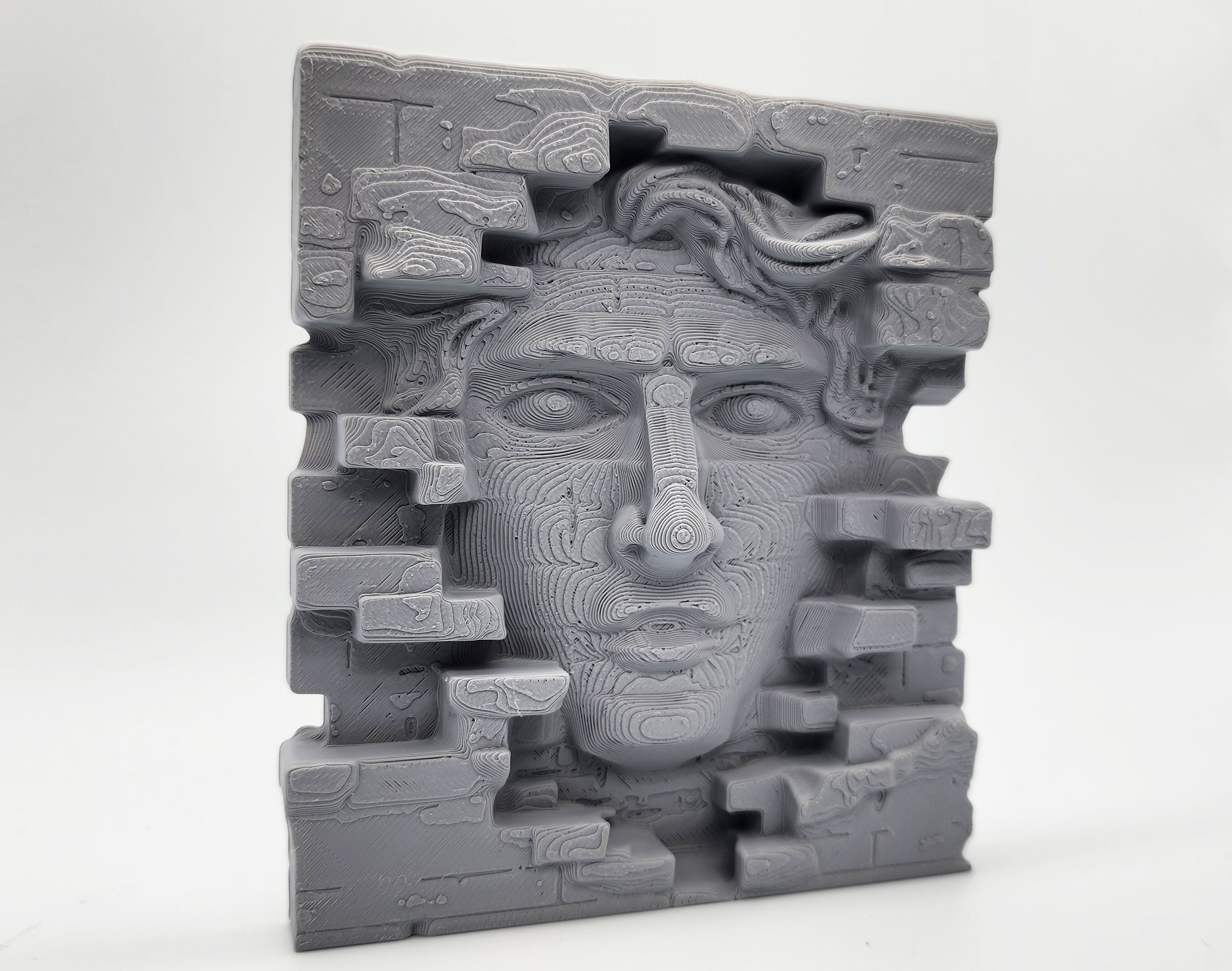 Face in the Brick Wall Sculpture - No Supports
