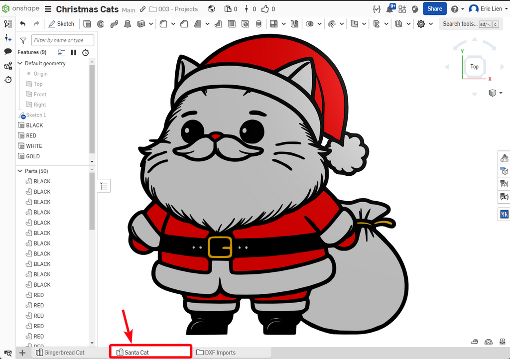 Santa Cat Christmas Decoration