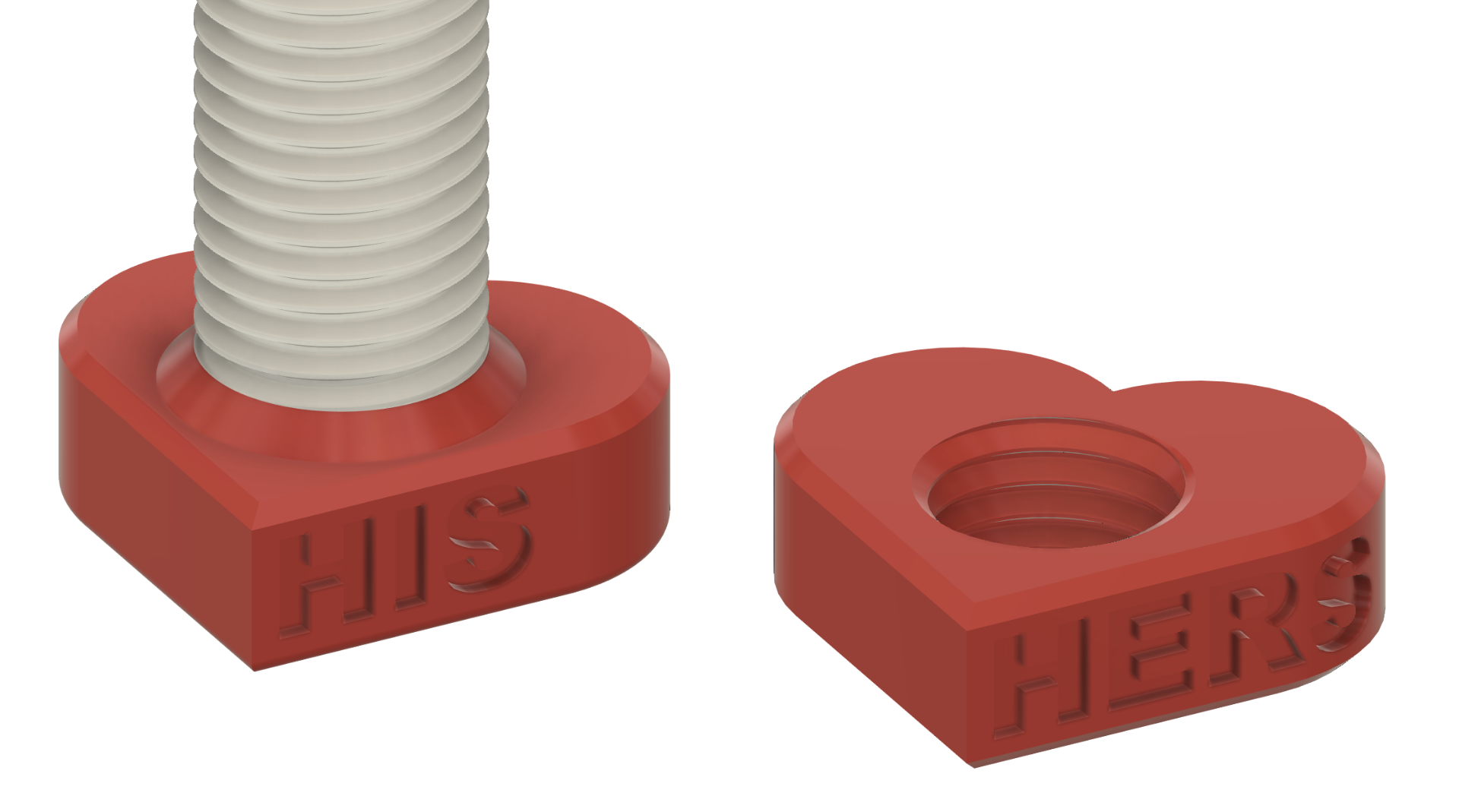 Valentine's Day heart-shaped bolt & nut couple
