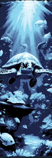 Seascape focused around a Chill'n Sea Turtle with his shades - Set of 3 Bookmarks