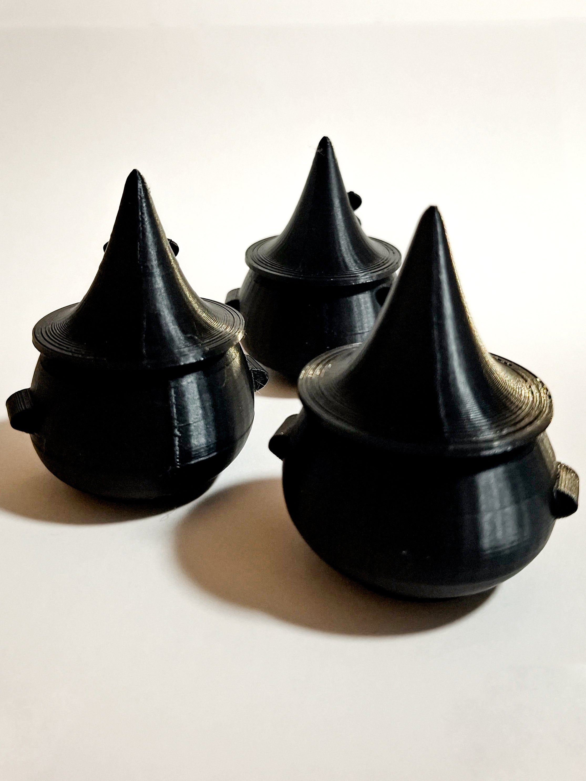 Witch's cauldron and hat box