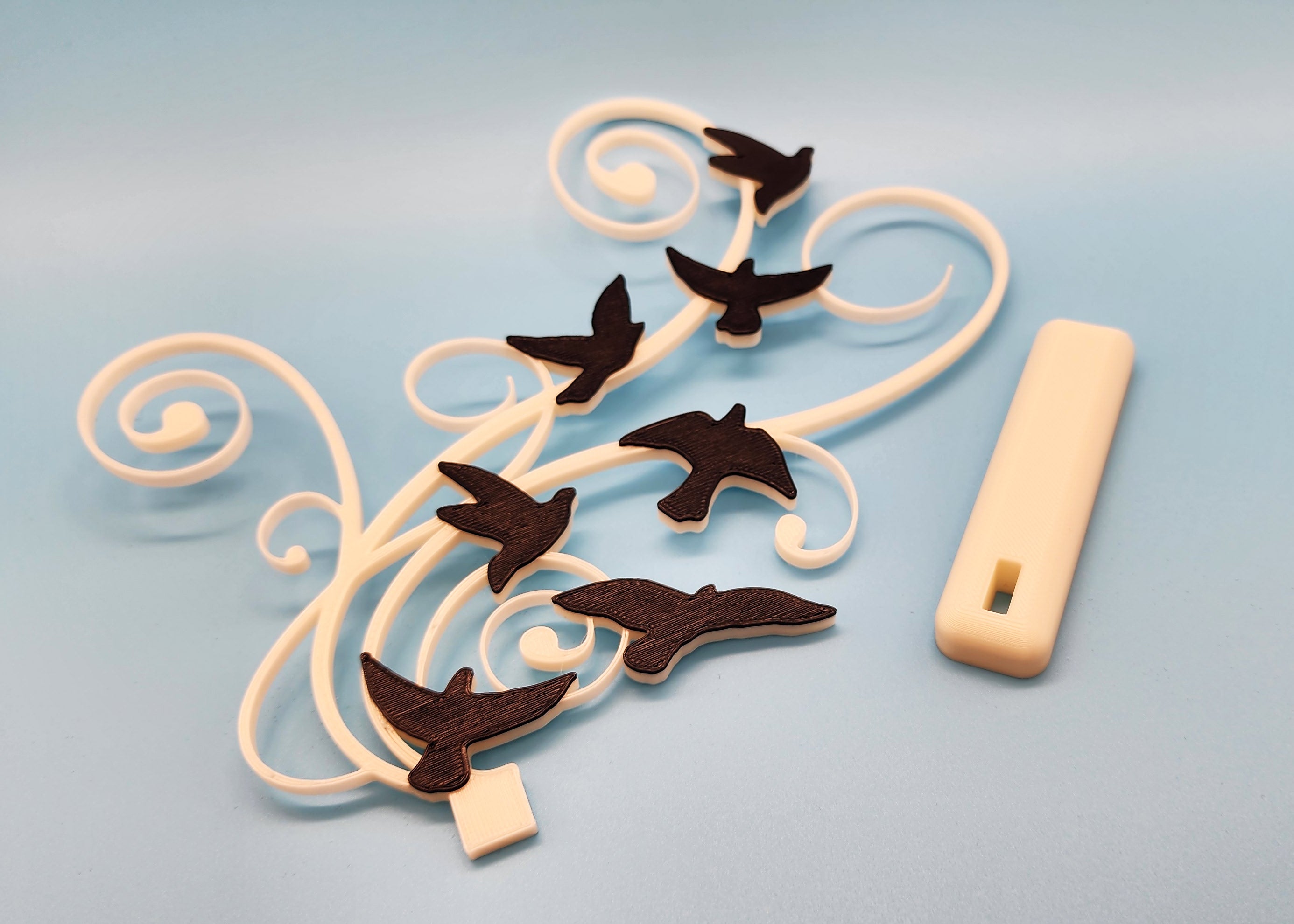 Wind with Sparrows - 2 Colors - Stand Optional