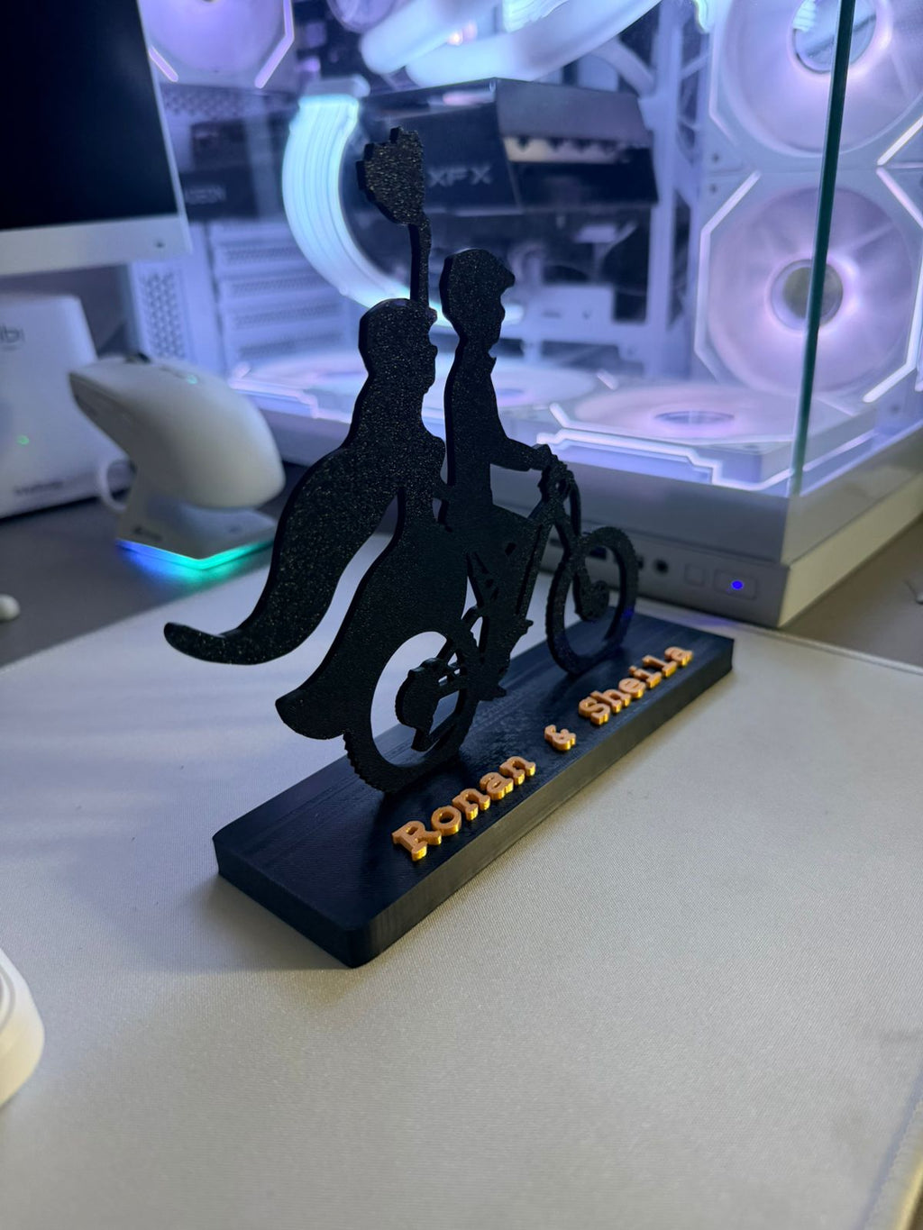 Casal de Bicicleta Personalizado Romântica 3D