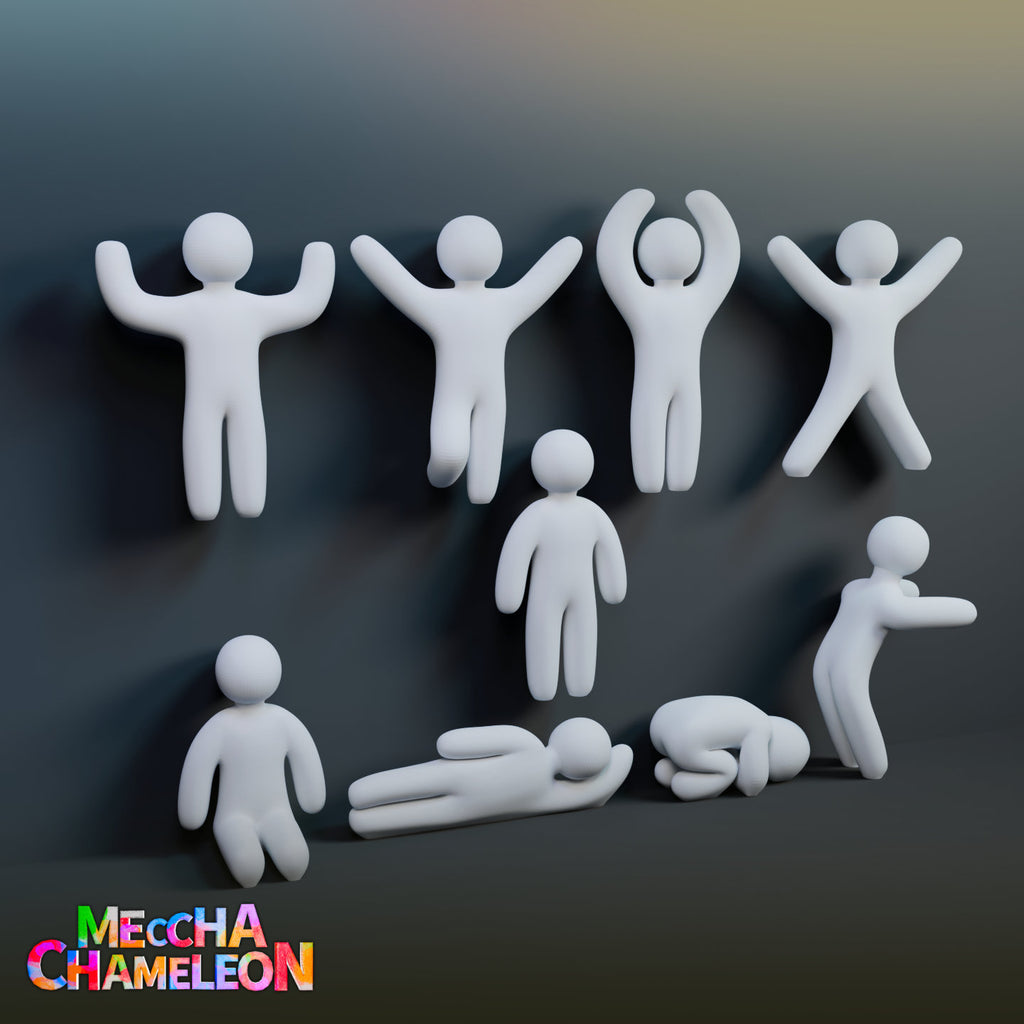 Mecha Chameleon game characters – 8 poses + idle