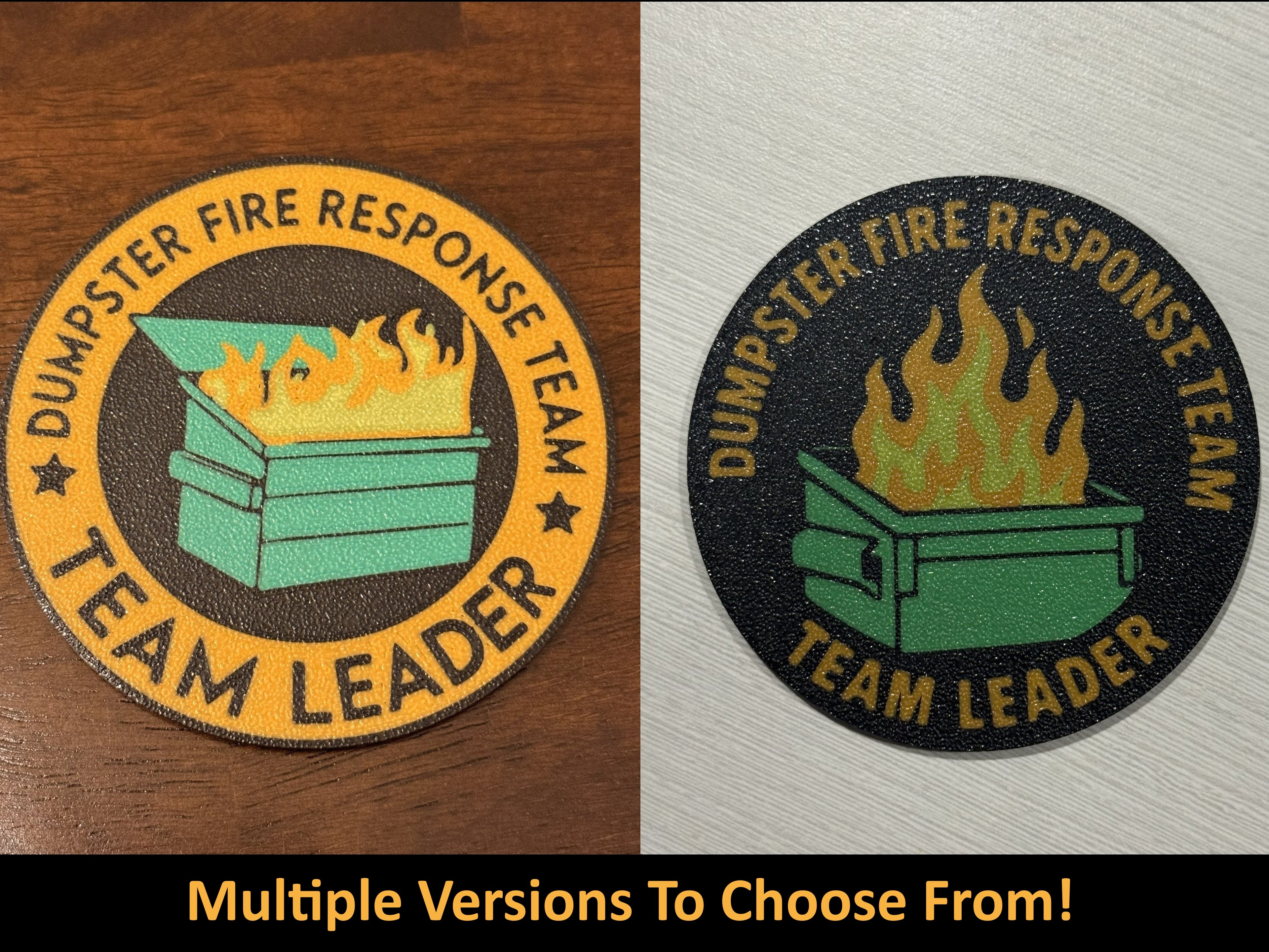 Dumpster Fire Response Team - Team Leader Coasters