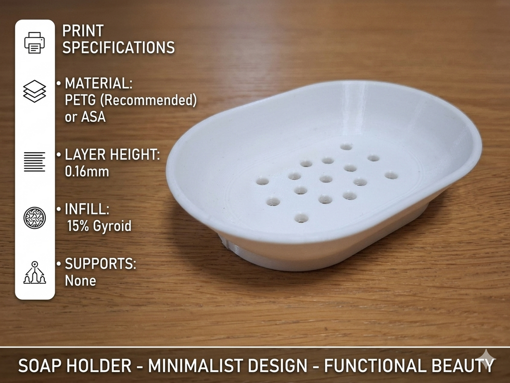 Minimalist 2-Piece Soap Holder with Drainage