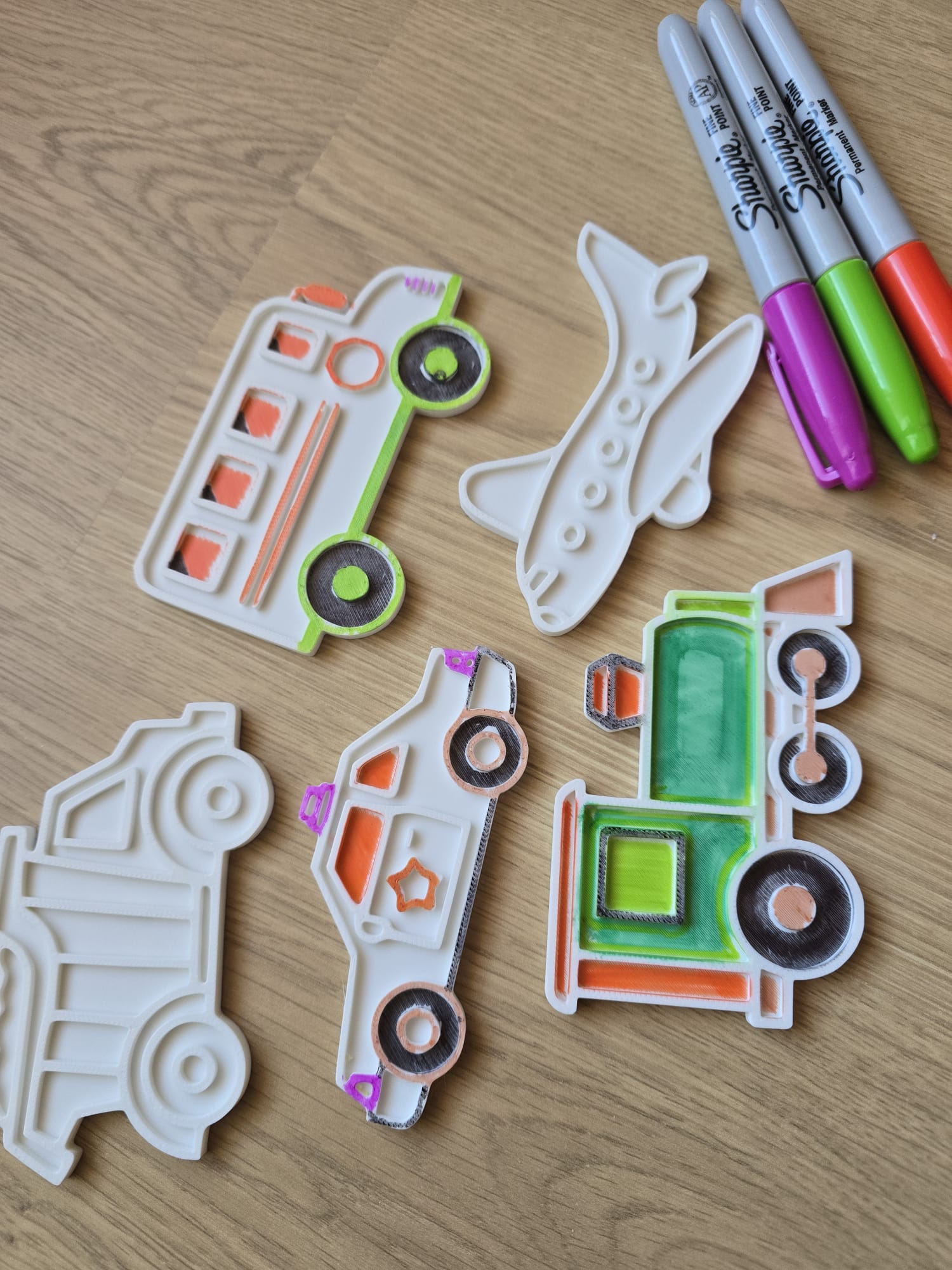 Cute Vehicle Coloring Car Bus Plane Train Truck