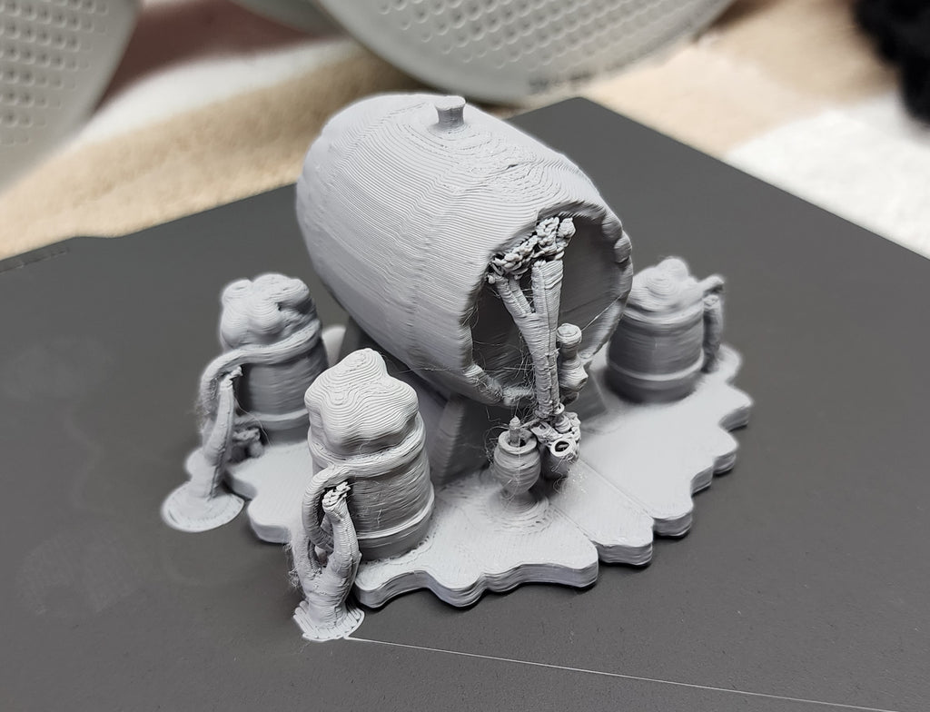 Beer Barrel with Mugs Miniature